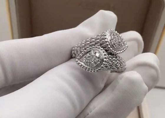 流行の0.66のカラット18Kの金のダイヤモンド指輪、18ktホワイト ゴールドのダイヤモンドの婚約指輪