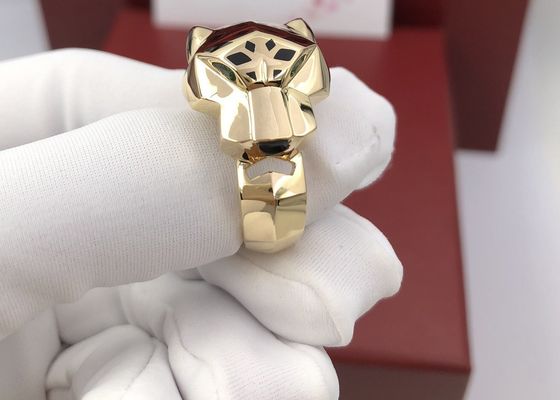 女性のための流行のTsavoriteのガーネット オニックス18Kの金の婚約指輪