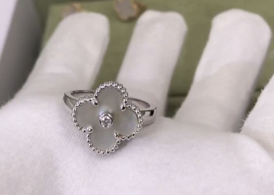 花嫁のためのダイヤモンド18のカラットのホワイト ゴールドの婚約指輪対ロマンチック